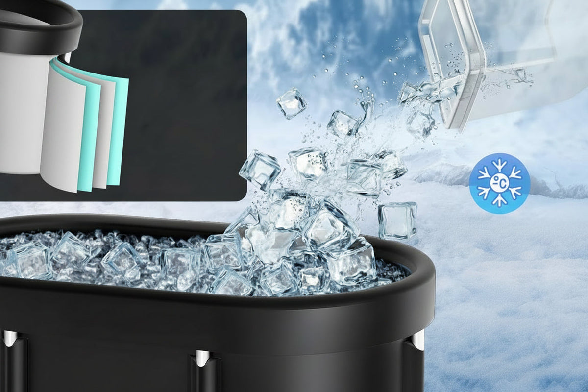 Large Ice Bath Tub – Portable Collapsible Cold Plunge with Upgraded Aluminum Frame for Athletes, Recovery, Outdoor Gardens, Gyms and Home Wellness