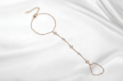 Gold-Plated Certified Moissanite Bracelet – 14K Adjustable 14-21cm S925 Sterling Silver Lab Diamond-Look Chain Jewelry for Women, Girls and Elegant Gifts