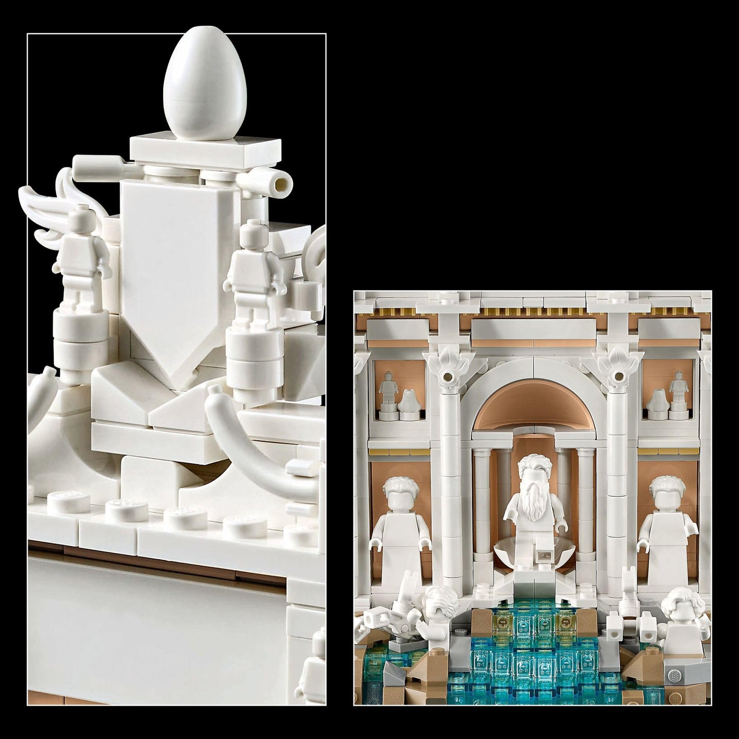 Trevi Fountain Building Blocks Set-Classic Architecture Model Compatible with LEGO Bricks for Family Fun and Decorative Display