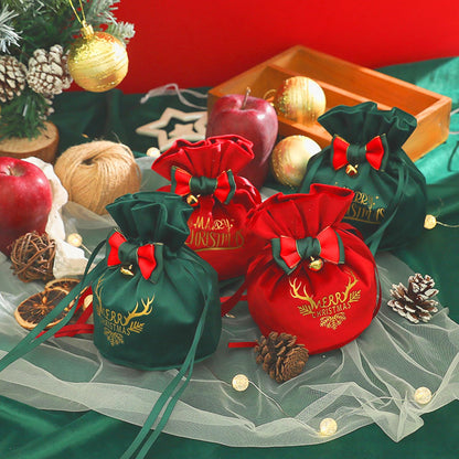 Christmas Apple Gift Bags Set - Festive Holiday Packaging Pouches for Party Favors and Seasonal Gift Giving