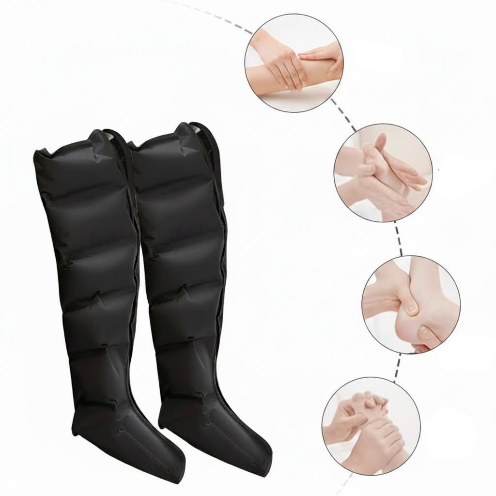 Electric Pneumatic Leg Massager – Extended Thigh, Calf and Foot Compression Device with Remote Control for Deep Relaxation and Circulation Support