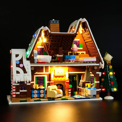 LED Light Kit for LEGO Gingerbread House – Decorative Christmas Lighting Upgrade Compatible with Building Block Display Models