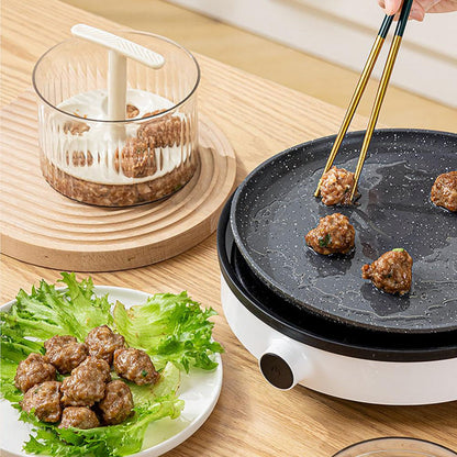 Taiwanese Meatball Maker Mold – Translucent Minced Meat Press and Storage Container for Homemade Meatballs, Cooking Preparation and Kitchen Use
