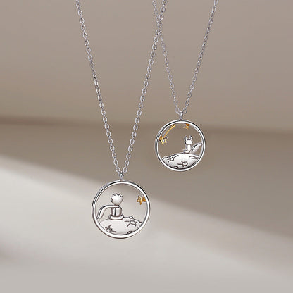 Fox Couple Necklace – Creative Pendant Jewelry with Romantic Clavicle Chain Design for Couples, Weddings, Anniversaries and Special Gifts