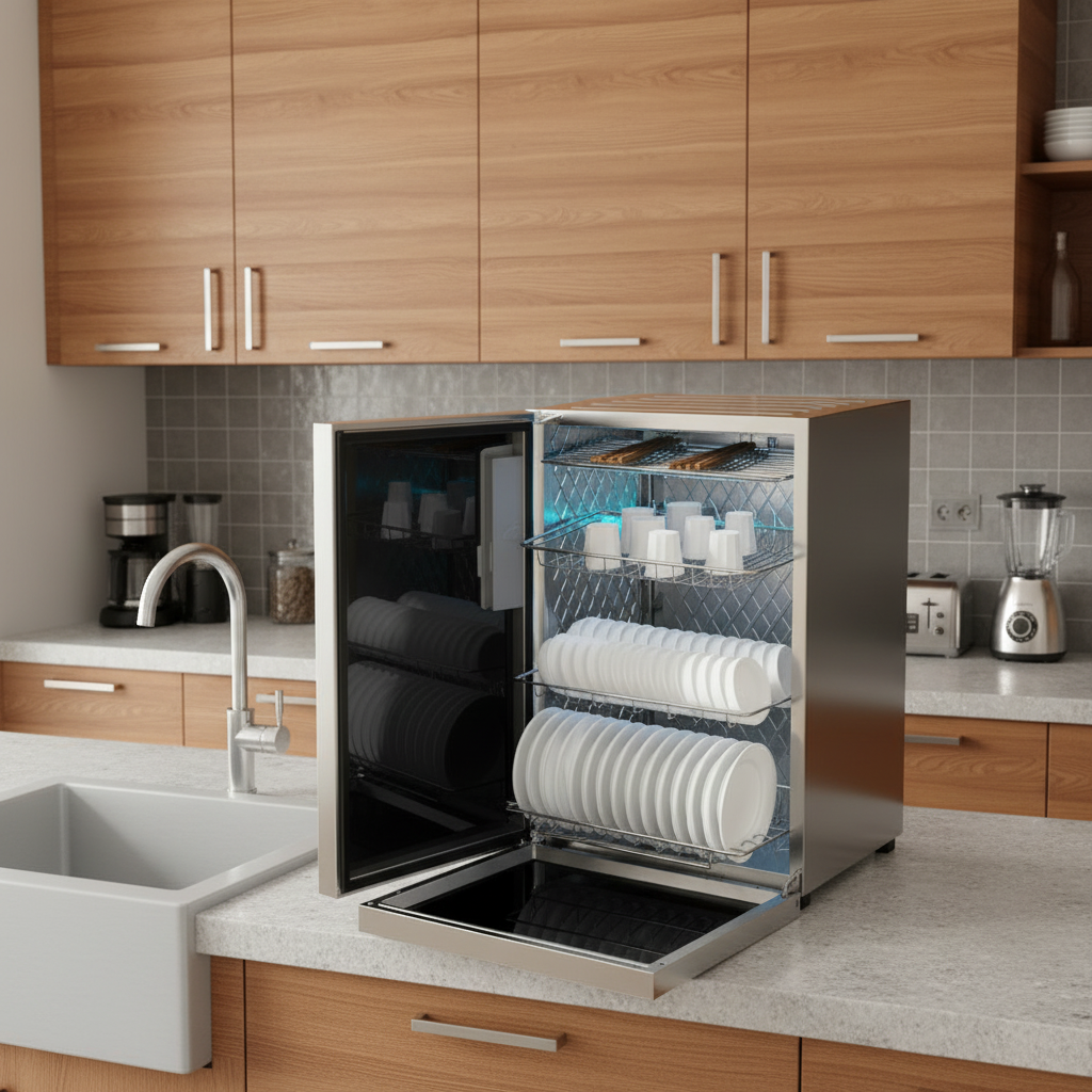 UV Dish Sterilizer Cabinet – High Temperature Tableware Disinfection Dryer for Safe Kitchen Bowls, Plates and Utensils