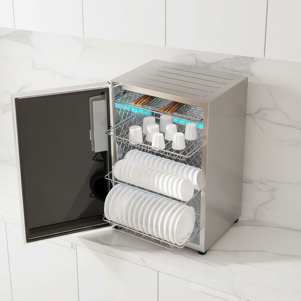UV Dish Sterilizer Cabinet – High Temperature Tableware Disinfection Dryer for Safe Kitchen Bowls, Plates and Utensils