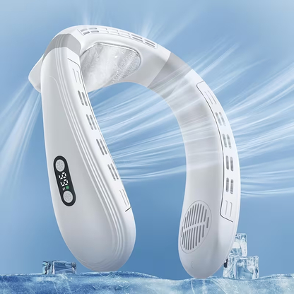 Rechargeable Neck Fan with LED Display – Quiet USB-C Personal Cooling Fan with 3 Speeds for Travel, Sports and Outdoor Comfort