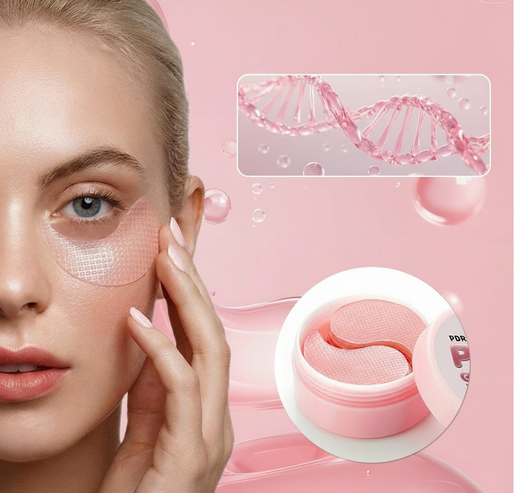 Pink Under-Eye Collagen Masks – Slip-Resistant Eye Patches for Dark Circles and Puffiness, Hydrating Skincare for a Youthful-Looking Eye Area