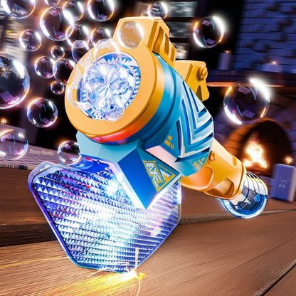 Tomahawk Bubble Machine Toy - Electric Light Up Bubble Blaster for Kids Outdoor Games, Parties and Summer Entertainment