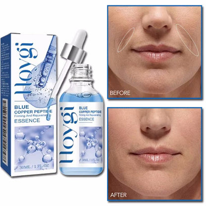 Blue Copper Peptide Wrinkle Serum – Instant Firming and Lifting Anti-Aging Facial Treatment for Fine Lines, Brightening and Korean Skincare