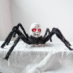 Animatronic Spider Doll Face Halloween Prop – Motion-Activated Glowing Eyes and Sound Control for Scary Haunted House Decorations and Parties