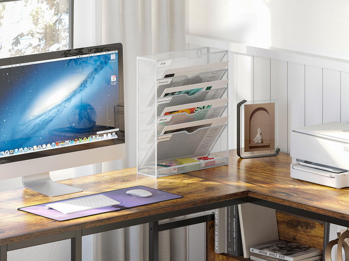 Mesh File Organizer – 5-Tier Desktop and Wall Mount Document Holder for Letters, Mail, Files and Office Organization