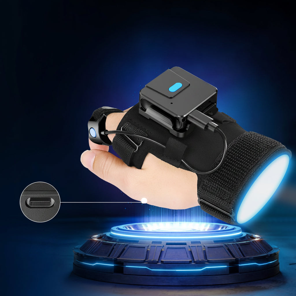 Wearable Bluetooth Barcode Scanner – Wireless Finger Glove Scanner for 1D QR Codes, Warehouses and Inventory Management
