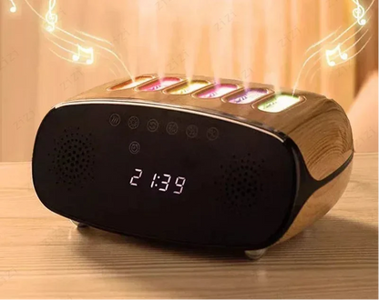 Bluetooth Speaker Humidifier – Dynamic Pickup Clock Mist Diffuser with Ambient RGB Lighting for Bedroom and Office Relaxation