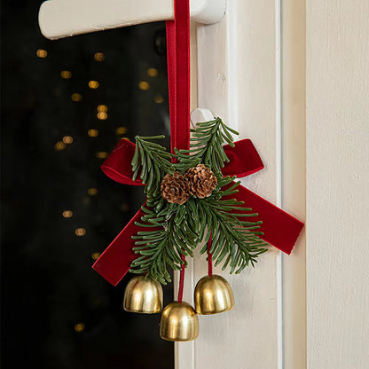 Christmas Bells Wreath Pendant – Festive Hanging Ornament for Christmas Trees, Front Doors and Seasonal Holiday Home Decor