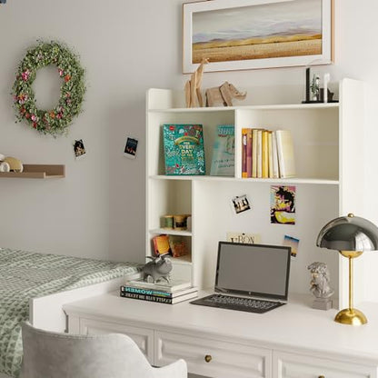 Desktop Shelf Organizer – 5-Tier Wood Desk Hutch and Display Rack for Books, Computer Accessories, Office Supplies and Home Workspace Storage