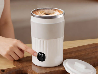 Portable Automatic Self Stirring Mug – USB Rechargeable Smart Mixing Cup with Temperature and Battery Display for Coffee and Drinks.