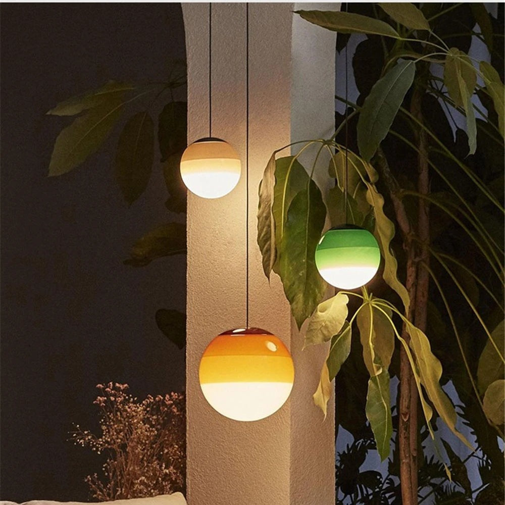 Nordic Rainbow Glass Pendant Light – Modern Minimalist Hanging Ceiling Lamp for Bedroom, Restaurant, Kitchen Island and Home Décor.