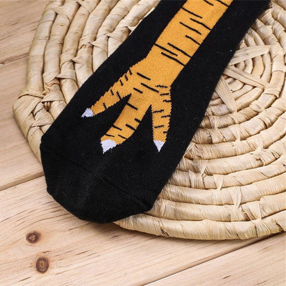 Funny 3D Chicken Print Socks – Stretch Cotton Cartoon Cosplay Knee High Socks for Gifts and Everyday Fun Fashion