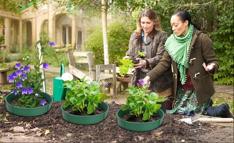 Plant Grow Protection Ring – Deep-Watering Circular Landscape Edging for Garden Beds, Root Care, Planting Support and Cleaner Organized Outdoor Growing