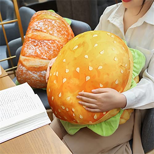 Realistic Burger Pillow – Funny Cheeseburger Plush Cushion and Office Chair Pad for Kids, Prank Gifts, Bedroom Decor and Cozy Novelty Seating