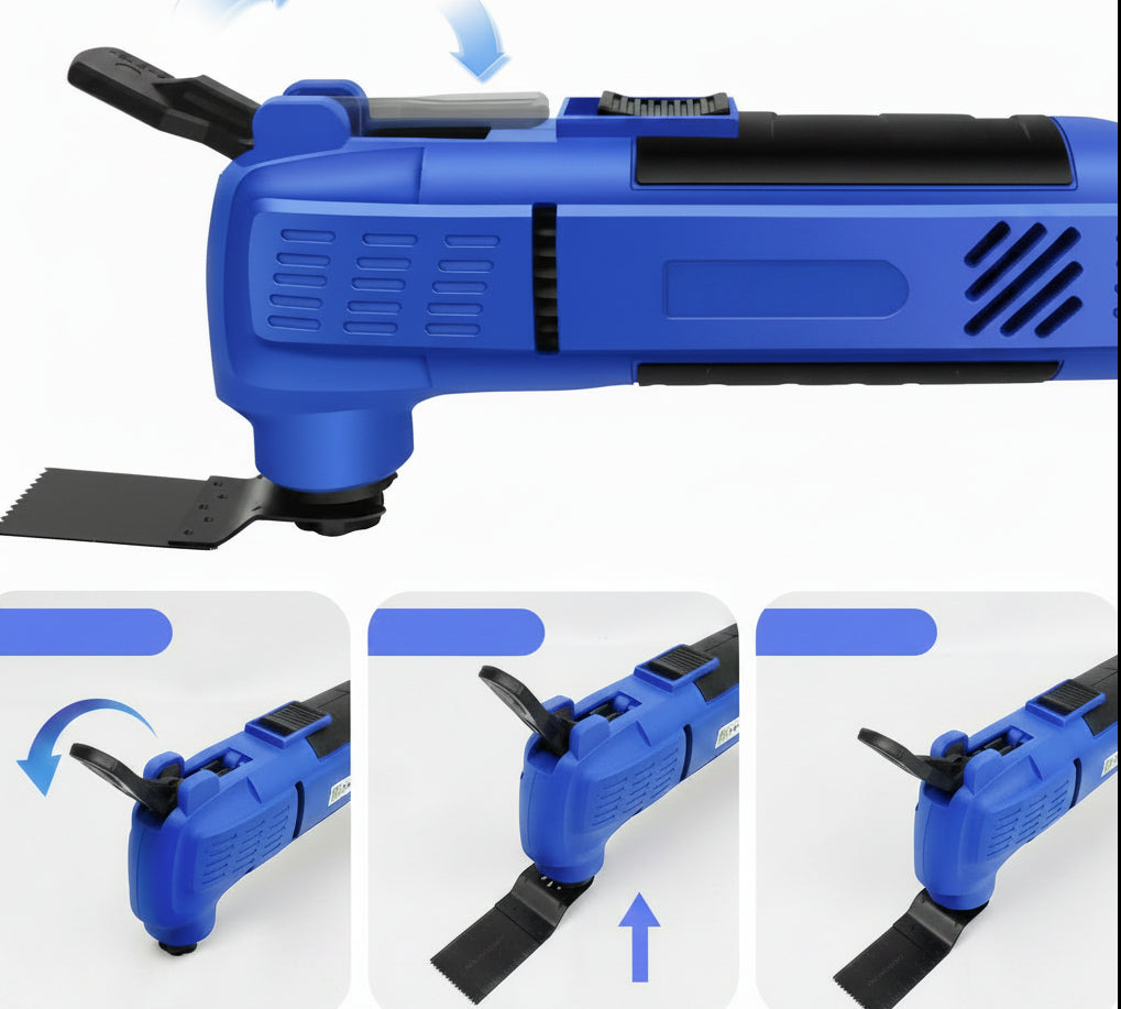 Oscillating Multi Tool – 2000W 230V Quick-Release Electric Renovator with Interchangeable Accessories for Cutting, Sanding and DIY Home Improvement