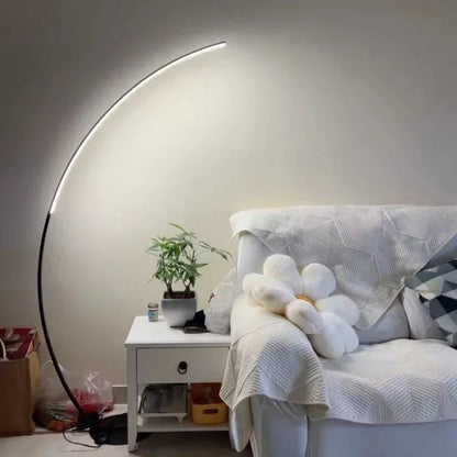 Nordic Half Moon Floor Lamp – Dimmable LED Arc Light for Living Room, Bedroom and Modern Home Interior Decor