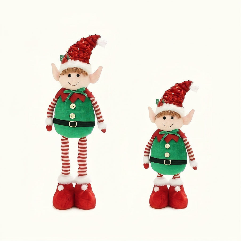 Stretchable Christmas Elf Figurine Set – Festive Wall Hanging Holiday Decoration for Christmas Parties, Mantels and Seasonal Home Decor