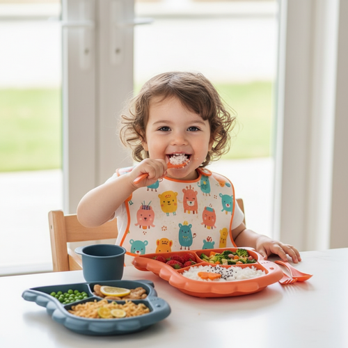 Dinosaur Baby Dinnerware Set – Cute Feeding Bowls, Plates, Forks and Spoons for Toddlers Learning Independent Eating
