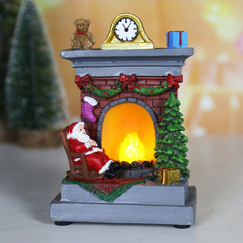 Christmas LED Resin Ornament-Glowing Santa Snowman Night Light Decoration for Holiday Displays and Festive Gifts