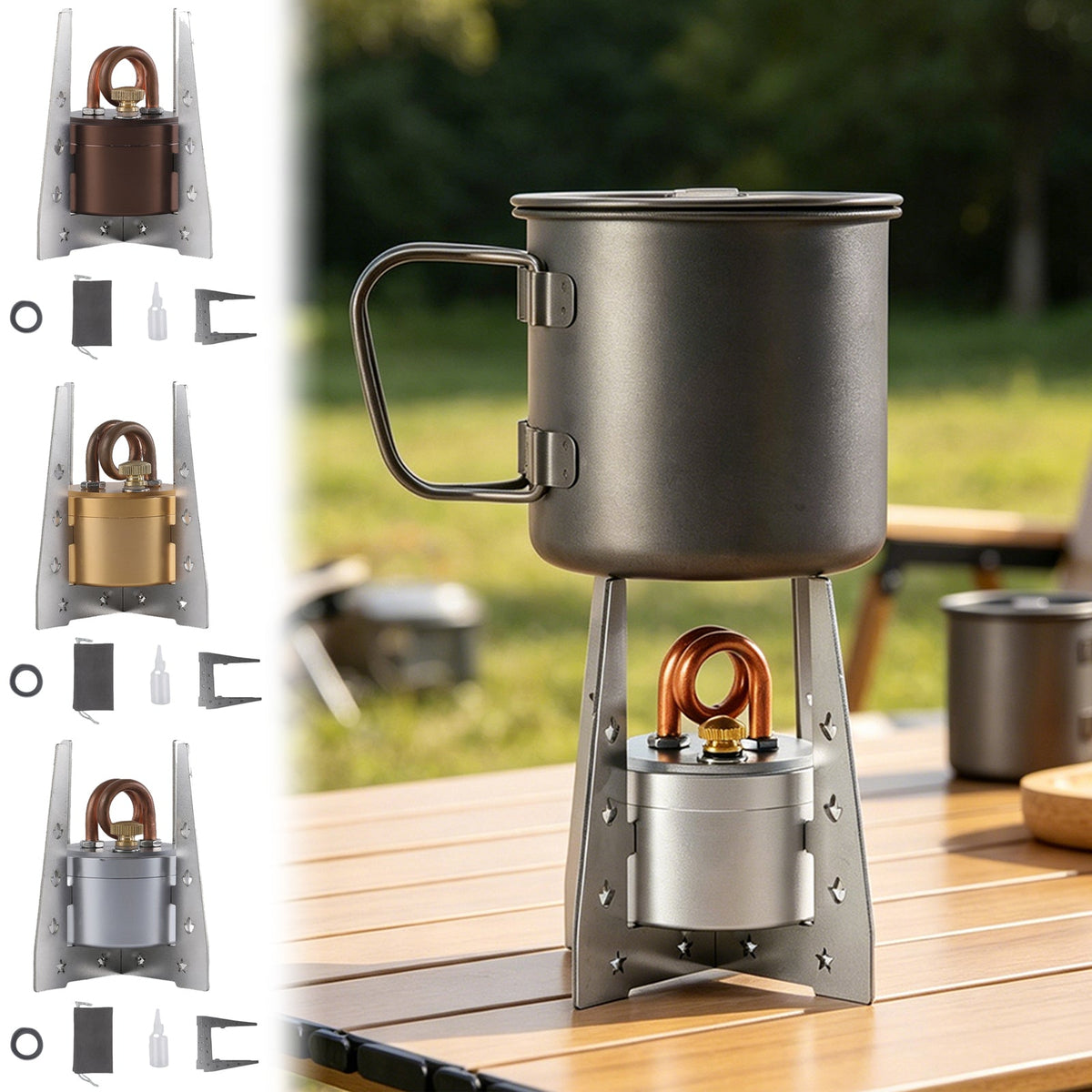 Ultralight Alcohol Burner Stove – Compact Survival Camping Cooker for Easy Carrying, Outdoor Tea Brewing, Backpacking, Picnics and Emergency Meal Prep