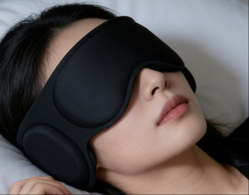 Weighted Blackout Sleep Mask – 3D Gravity Eye Cover with Ear Coverage for Side Sleepers, Travel, Relaxation and Comfortable Nighttime Rest