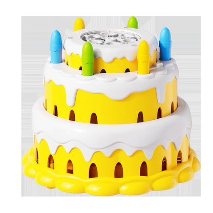 Kawaii Birthday Cake Bubble Machine - Electric Bubble Maker with Music and Lights for Kids Parties and Outdoor Play