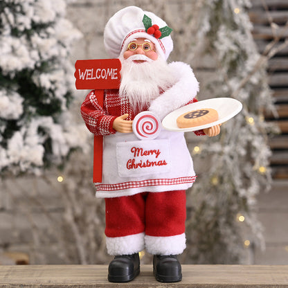 Standing Chef Santa Figurine – Christmas Kitchen Decoration for Festive Tables and Holiday Home Displays