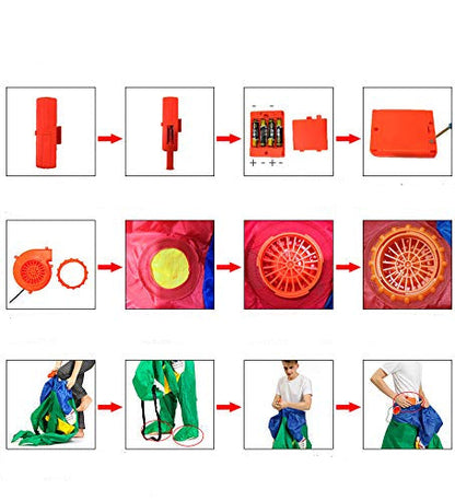 Inflatable Clown Costume Set - Funny Performance Outfit with Air Pump for Parties, Events and Entertainment