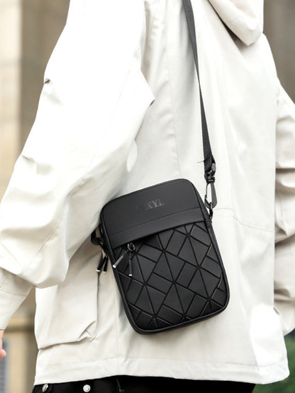 Diamond Pattern Crossbody Phone Bag – Premium Small Shoulder Pouch for Men and Women, Stylish Hands-Free Storage for Travel and Daily Essentials