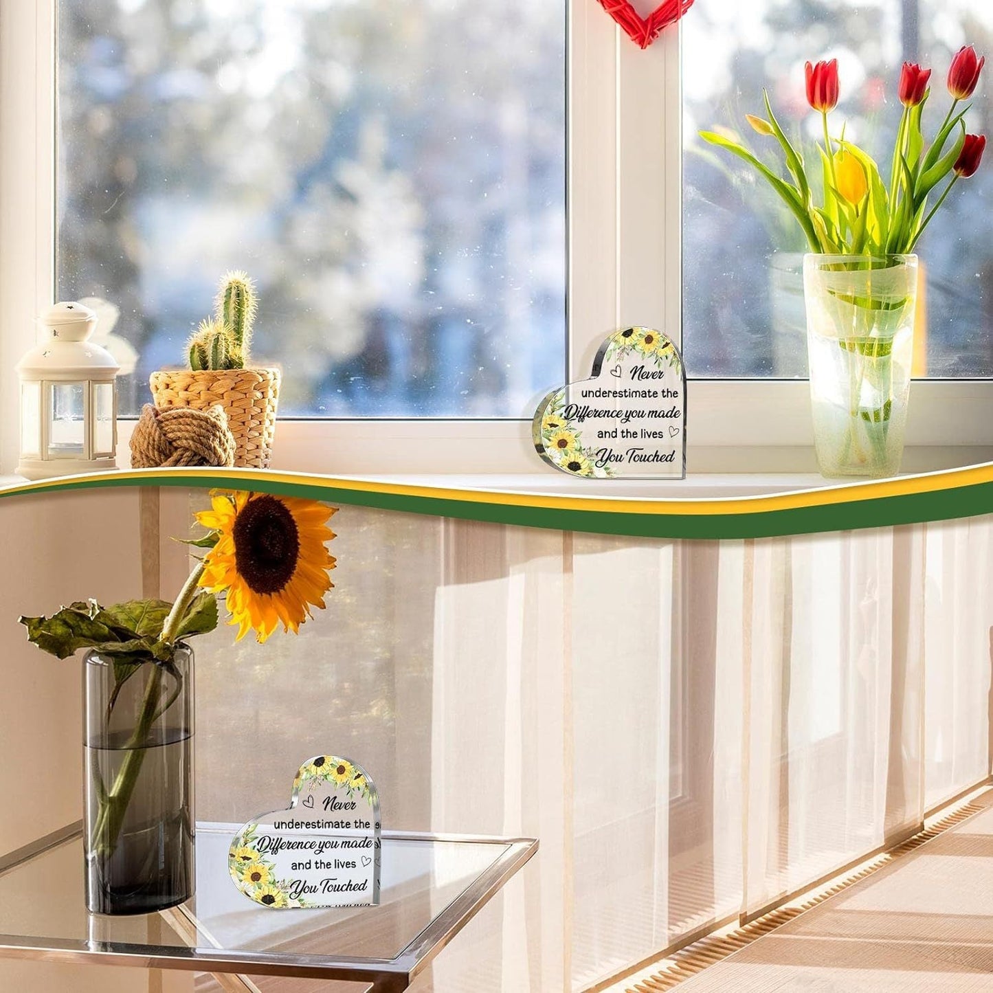 Acrylic Love Appreciation Plaque – Inspirational Thank You Gift Ornament for Friends, Coworkers, Colleagues and Meaningful Keepsakes
