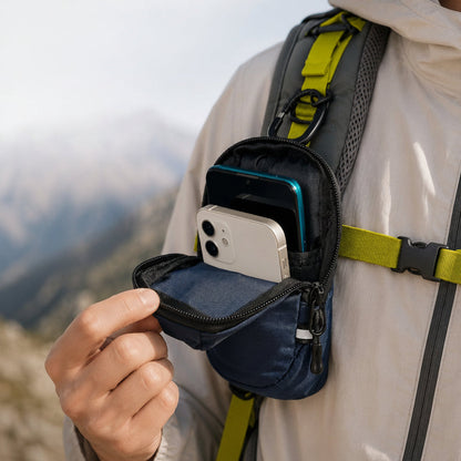 Backpack Strap Phone Pouch – Lightweight Water-Resistant Shoulder Storage Bag for Hiking, Travel and Outdoor Essentials with Easy-Access Compact Design