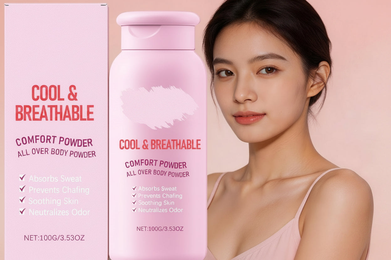Talcum Body Powder – Sweat-Absorbing Cooling Powder for All-Over Body Comfort, Lightweight Moisture-Wicking Dryness and Non-Greasy Freshness