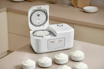 Dual Control 4L Rice Cooker – Double Pot Multifunction Electric Cooker for Simultaneous Cooking and Convenient Family Meals.