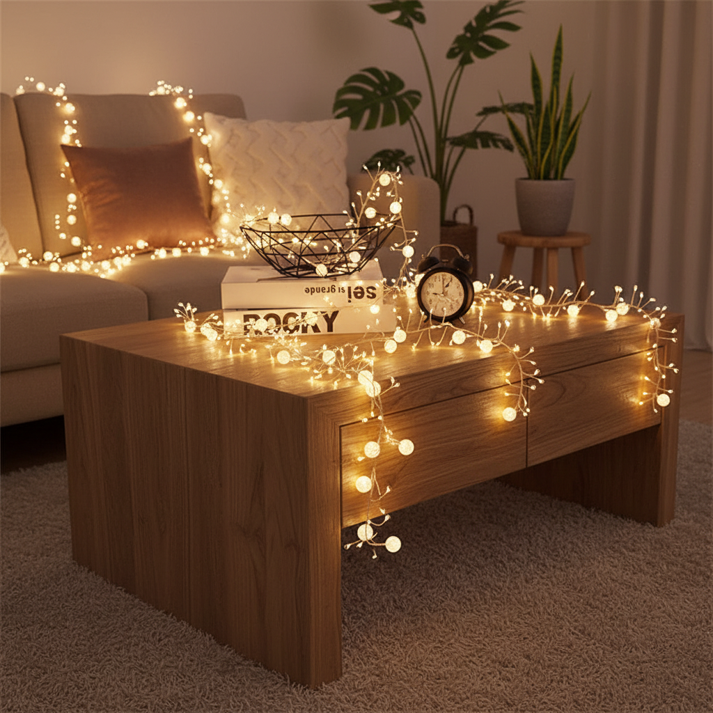 LED Firecracker Fairy Lights – Waterproof Outdoor Crystal String Lights for Christmas Trees, Gardens, Parties and Holiday Decor