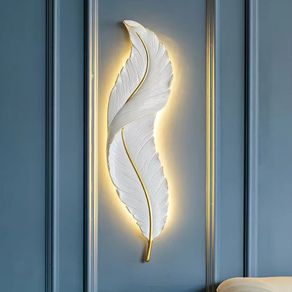 Nordic Feather LED Wall Lamp – Creative Bedside Lighting for Living Room, Bedroom, Corridor and Luxury Home Decor