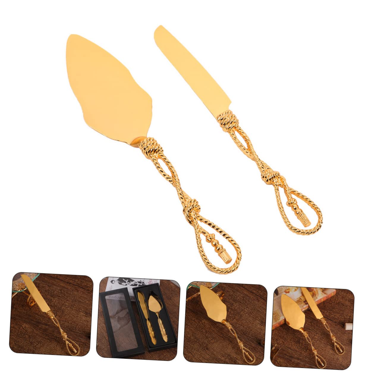 Luxury Wedding Cake Knife Set – Personalized Gold Server and Cutter for Bridal Showers, Anniversaries and Elegant Celebrations