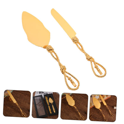 Luxury Wedding Cake Knife Set – Personalized Gold Server and Cutter for Bridal Showers, Anniversaries and Elegant Celebrations