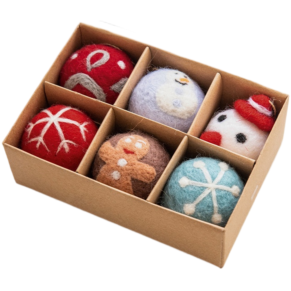 Wool Felt Christmas Ornament Set – Snowflake and Snowman Tree Decorations for Holiday Crafts, Gifts and Festive Home Decor