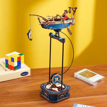 Ocean Fisher Puzzle Kit – DIY 3D Wooden Pendulum Model for Creative Building, Home Decoration and Educational Fun