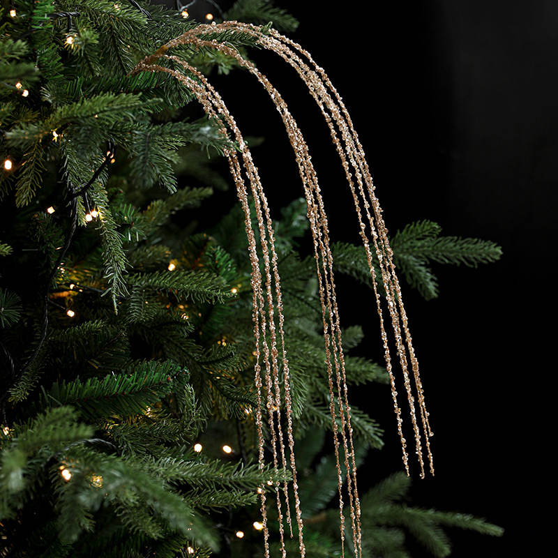 Sequin Glitter Christmas Branch Picks – White Artificial Tassel Wheat Stems for Christmas Trees, Wreaths and Holiday Decorations