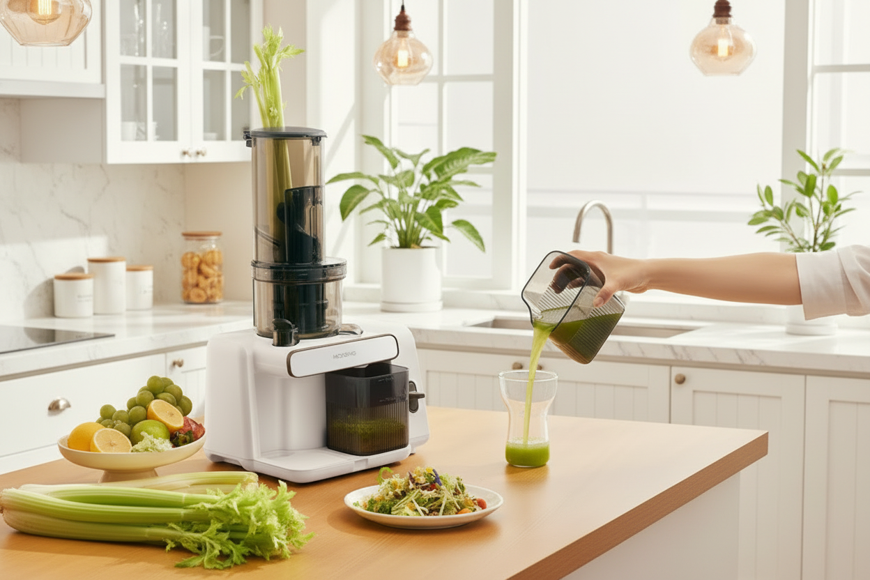 Slow Masticating Juicer – Low Speed Fruit and Vegetable Juice Extractor for Maximum Nutrition and Fresh Healthy Drinks