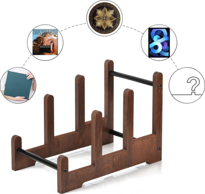 Portable Wooden Vinyl Record Holder – Large Capacity Display Stand for LP Albums, CDs, Magazines and Space-Saving Media Organization