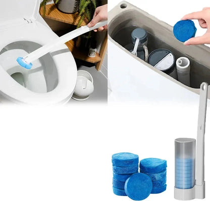 Wall Mount Toilet Brush System – Disposable Antibacterial Bathroom Cleaner with Refill Heads for Hygienic, Touch-Free Toilet Cleaning